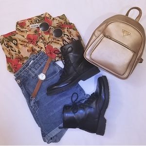 Classic small gold backpack